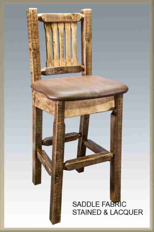 Amish "homestead collection" pine bar stool with back - image 5