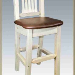 Amish homestead collection pine bar stool with back by montana woodworks 133