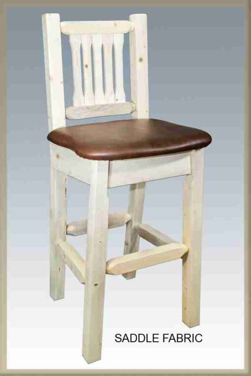 Amish "homestead collection" pine bar stool with back - image 6