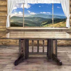 Amish homestead collection pine dining table double pedestal by montana woodworks 53