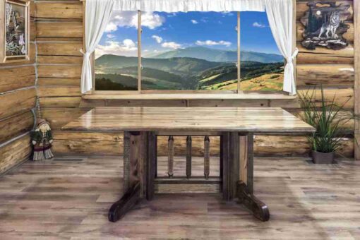 Amish "homestead collection" pine dining table - pedestal style - image 3