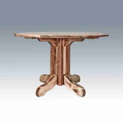 Amish "Homestead Collection" Pine Dining Table - Pedestal Style by Montana Woodworks