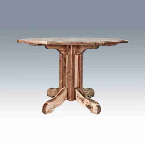 Amish "homestead collection" pine dining table - pedestal style by montana woodworks