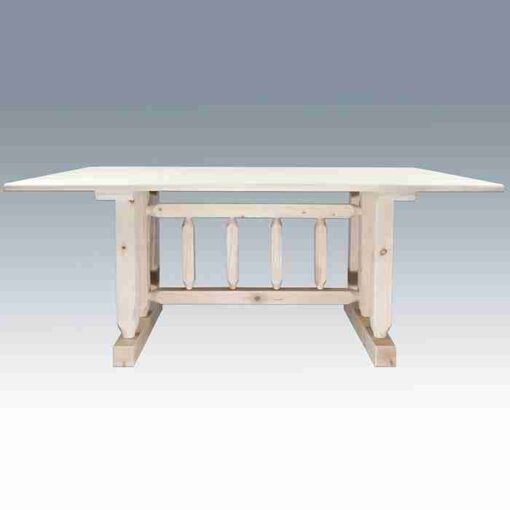 Amish "homestead collection" pine dining table - trestle base by montana woodworks - image 2