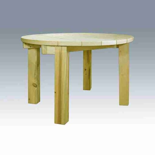 Amish "homestead collection" pine log exterior patio table by montana woodworks