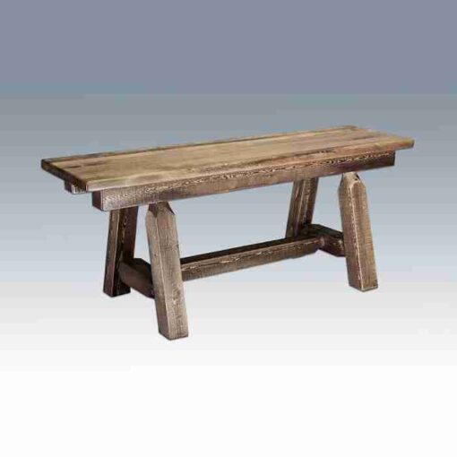Amish "homestead collection" pine plank style bench by montana woodworks