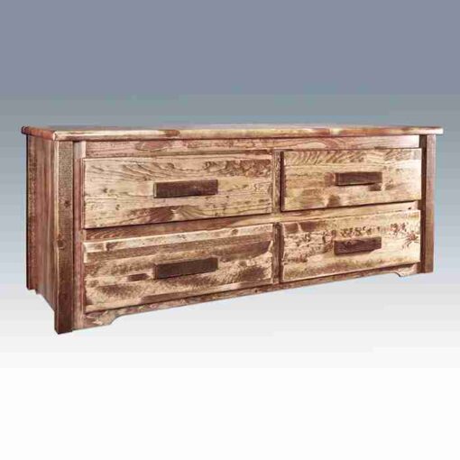 Amish "homestead collection" pine sitting chest - 4 drawer by montana woodworks