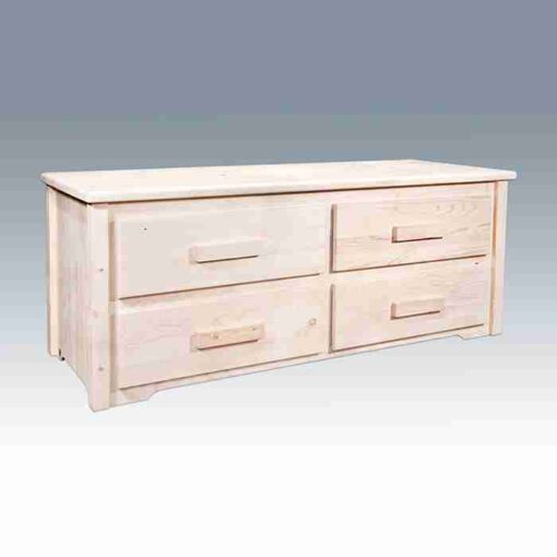 Amish "homestead collection" pine sitting chest - 4 drawer by montana woodworks - image 2