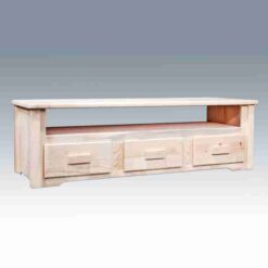 Amish homestead collection pine sitting chest entertainment center by montana woodworks 34