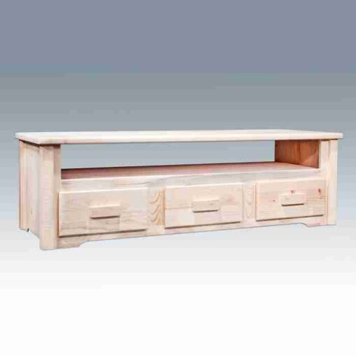 Amish "homestead collection" pine sitting chest - entertainment center by montana woodworks - image 2