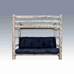 Amish "Montana Collection" Log Twin Over Futon Bunk Bed by Montana Woodworks