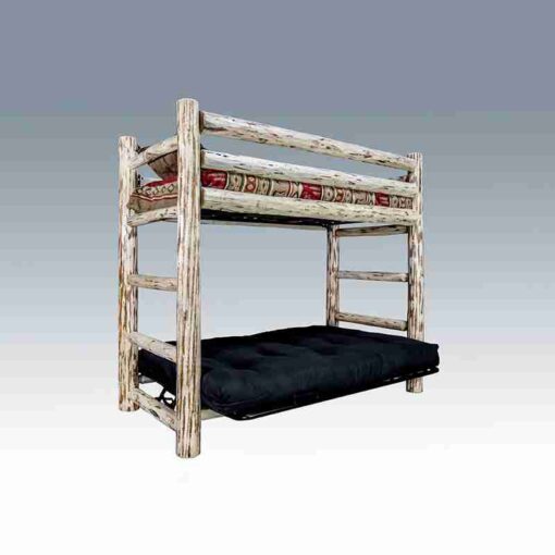 Amish "montana collection" log twin over futon bunk bed by montana woodworks - image 2