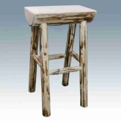 Amish "Montana Collection" Pine Half Log Bar Stool by Montana Woodworks