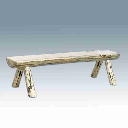 Amish "montana collection" pine half log bench by montana woodworks