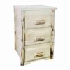 Amish "Montana Collection" Pine Log Nightstand - 3 Drawer by Montana Woodworks