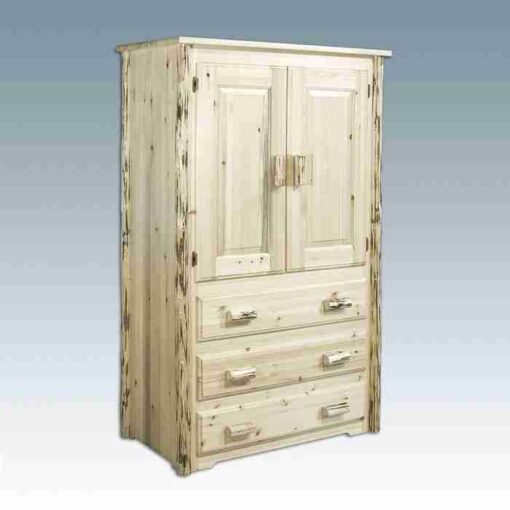 Amish "montana collection" pine log armoire by montana woodworks