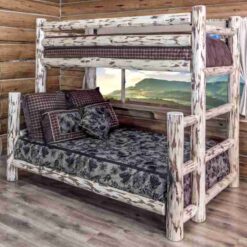 Amish "Montana Collection" Pine Log Bunk Bed - Twin/Full by Montana Woodworks