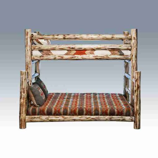 Amish "montana collection" pine log bunk bed - twin/full by montana woodworks - image 2