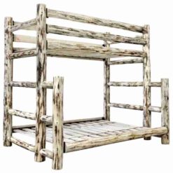 Amish montana collection pine log bunk bed twin full by montana woodworks 60
