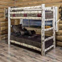 Amish "Montana Collection" Pine Log Bunk Bed - Twin/Twin or Full/Full by Montana Woodworks