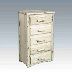 Amish "Montana Collection" Pine Log Chest - 5 Drawer by Montana Woodworks