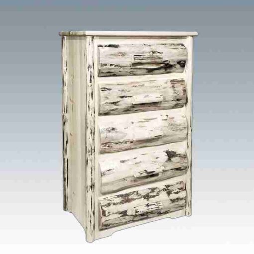 Amish "montana collection" pine log chest - 5 drawer by montana woodworks - image 2