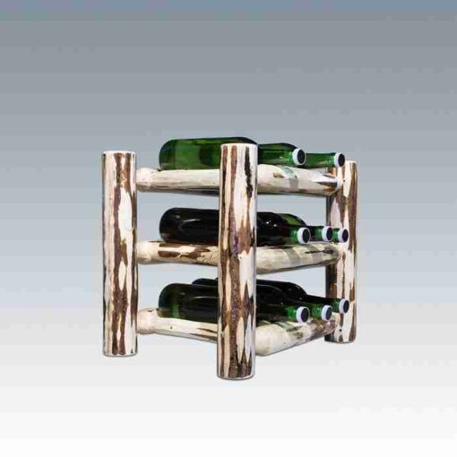 Amish "montana collection" pine log counter top wine rack by montana woodworks