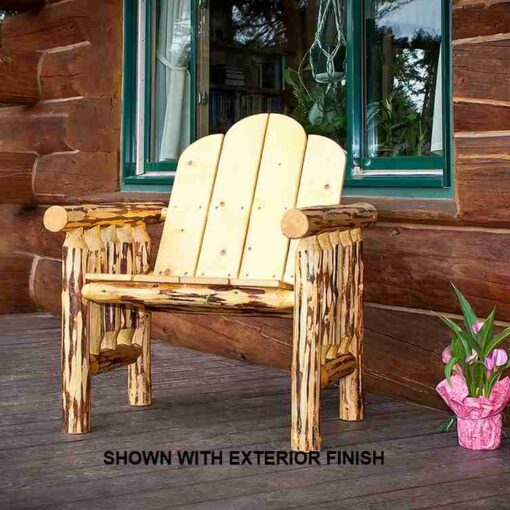 Amish "montana collection" pine log deck chair by montana woodworks