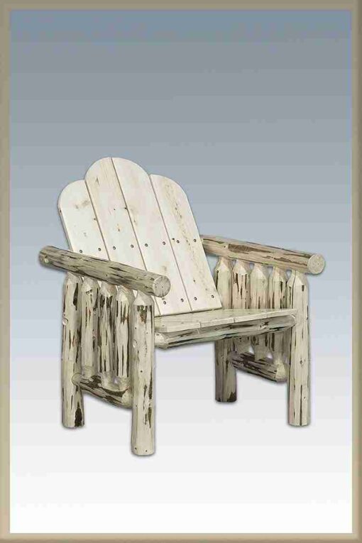 Amish "montana collection" pine log deck chair by montana woodworks - image 2
