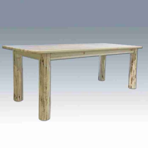 Amish "montana collection" pine log dining table - 4 post by montana woodworks