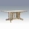 Amish "Montana Collection" Pine Log Dining Table - Double Pedestal by Montana Woodworks