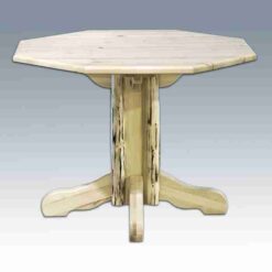 Amish "Montana Collection" Pine Log Dining Table - Pedestal Style by Montana Woodworks