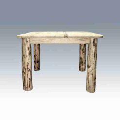 Amish "Montana Collection" Pine Log Dining Table - Square by Montana Woodworks