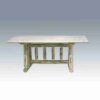 Amish "Montana Collection" Pine Log Dining Table - Trestle Base by Montana Woodworks