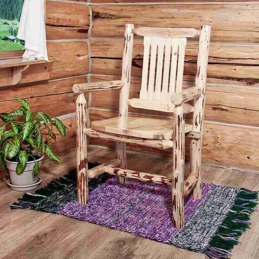 Amish "montana collection" pine log dining table - trestle base by montana woodworks - image 2
