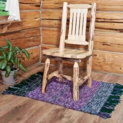 Amish montana collection pine log dining table trestle base by montana woodworks 62