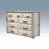 Amish "Montana Collection" Pine Log Dresser - 9 Drawer By Montana Woodworks
