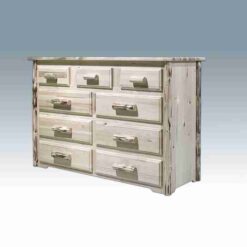 Amish "Montana Collection" Pine Log Dresser - 9 Drawer By Montana Woodworks