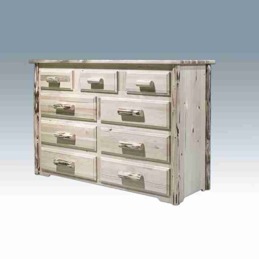Amish "montana collection" pine log dresser - 9 drawer by montana woodworks