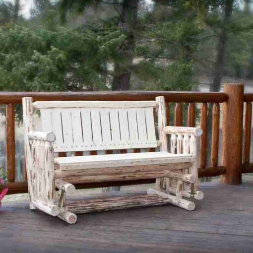 Amish "montana collection" pine log glider by montana woodworks