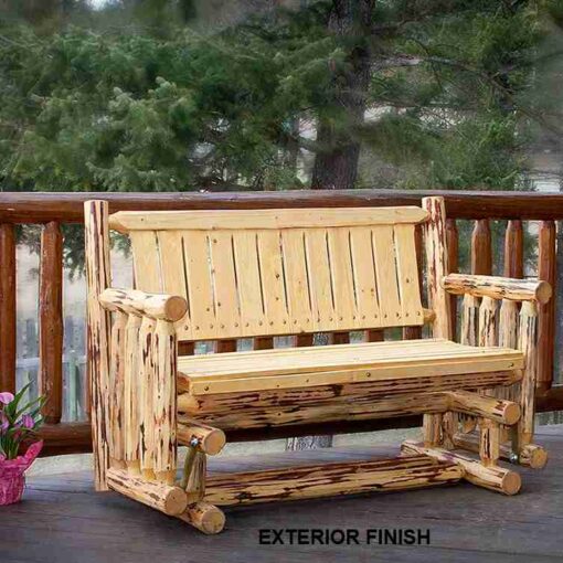 Amish "montana collection" pine log glider by montana woodworks - image 2
