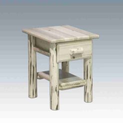 Amish "Montana Collection" Pine Log Nightstand - 1 Drawer by Montana Woodworks