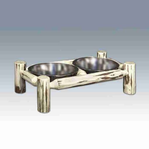 Amish "montana collection" pine log pet feeder - large by montana woodworks