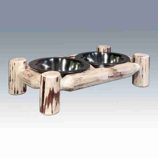 Amish "montana collection" pine log pet feeder - small by montana woodworks