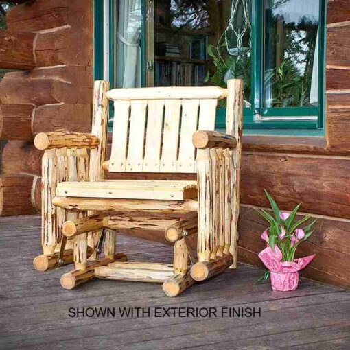 Amish "montana collection" pine log single glider by montana woodworks