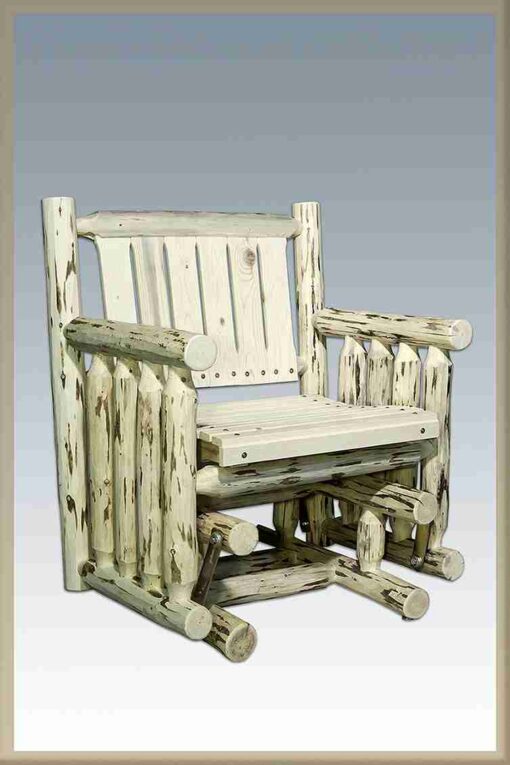 Amish "montana collection" pine log single glider by montana woodworks - image 2