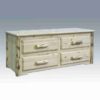 Amish "Montana Collection" Pine Log Sitting Chest - 4 Drawer by Montana Woodworks