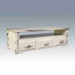 Amish "Montana Collection" Pine Log Sitting Chest - Entertainment Center by Montana Woodworks