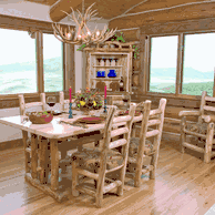 Aspen log dining room furniture