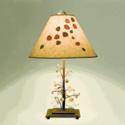Aspen Leaf 3D Iron Table Lamp with Layered Base by Colorado Dallas